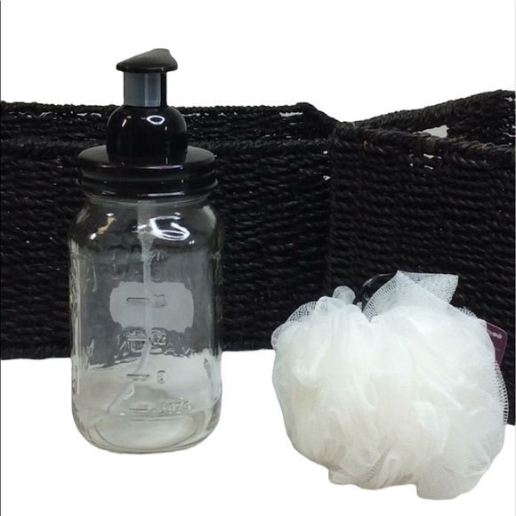 HOLD-Mason Foaming Soap Dispenser with Mesh-Pouf - Picture 3 of 4